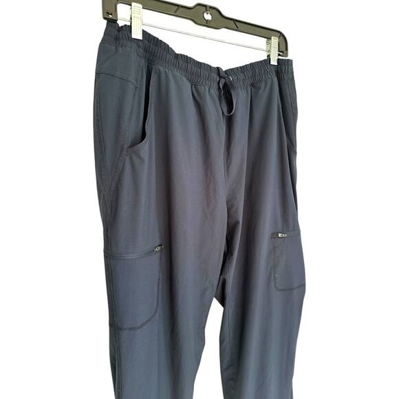 Eddie Bauer Pants Womens 14 Blue Fleece Plaid Lined Cargo Pockets Drawstring - Picture 2 of 11